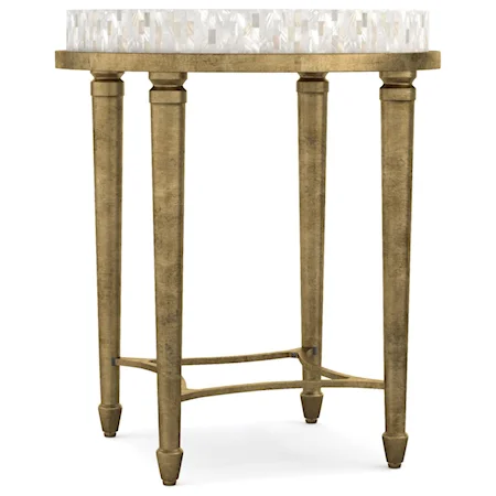 Aura Round Accent Table with Shell Top